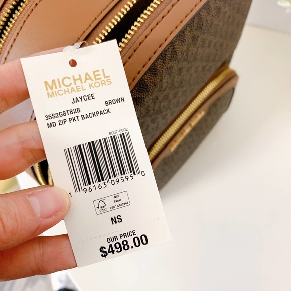 Michael Kors 35S2G8TB2B Jaycee Medium Logo Backpack IN BROWN - Picture 6 of 7